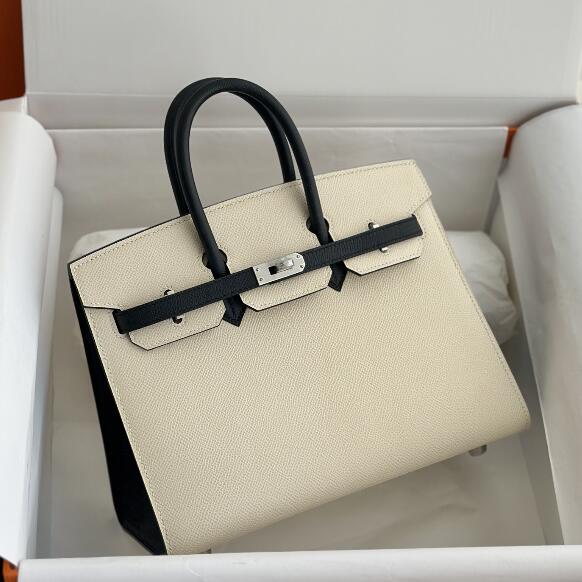【エルメス HERMES】バーキン25 トゴ クレ/ブラック シルバー金具 B刻印 パーソナル(100%手縫い)